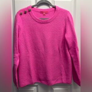 Lilly Pulitzer Morgen sweater size XL Cerise pink heart buttons